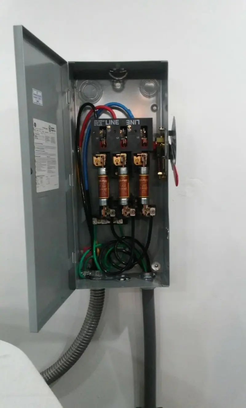 Three-phase disconnect switch installed for Electrical Wiring & Rewiring in Stanhope